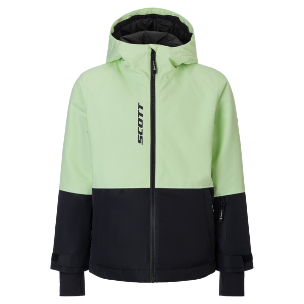 SCOTT Ultimate Dryo kinderjas Vapour Green - Black, vooraanzicht