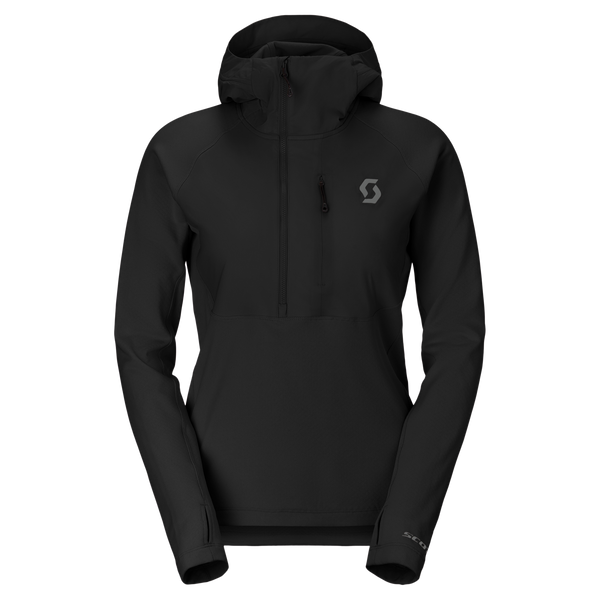 SCOTT Defined Mid Pullover Midlayer-Hoodie Damen – Black Vorderansicht