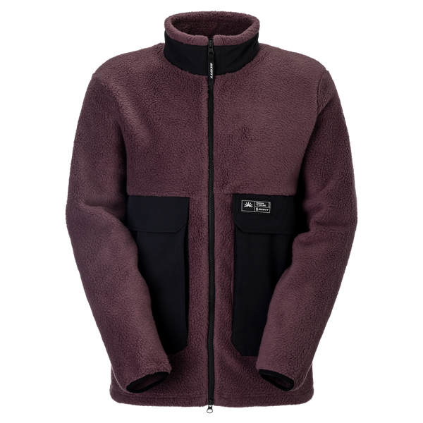 Giacca in pile SCOTT Escape Heritage da uomo – Cocoa Red - Black, vista frontale