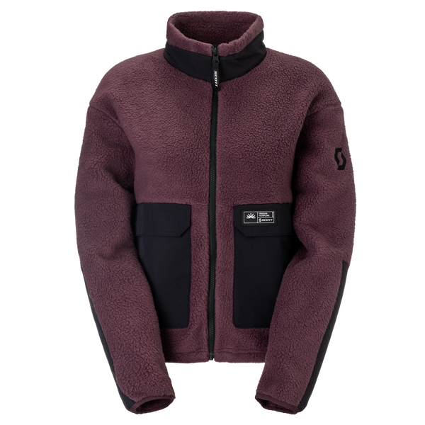 SCOTT Escape Heritage Pile fleecejas voor dames – Cocoa Red - Black, vooraanzicht
