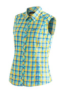 Maier Sports W PALOMA - blue yellow check 36 Normal - Regular Fit Hemden - PeakStyle