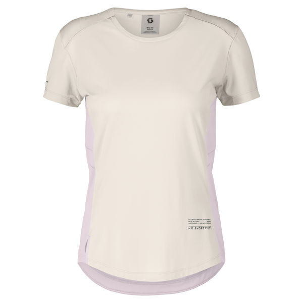 Maglietta a maniche corte SCOTT W Endurance Tech da donna – Bianco cotone - Rosa Bliss – Packshot/Hero