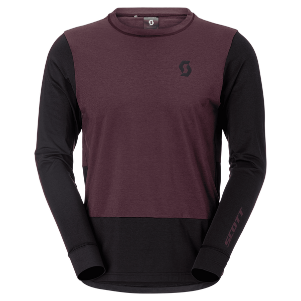 SCOTT Vertic Pro Mid Langarmshirt Herren Cocoa Red - Black Vorderansicht