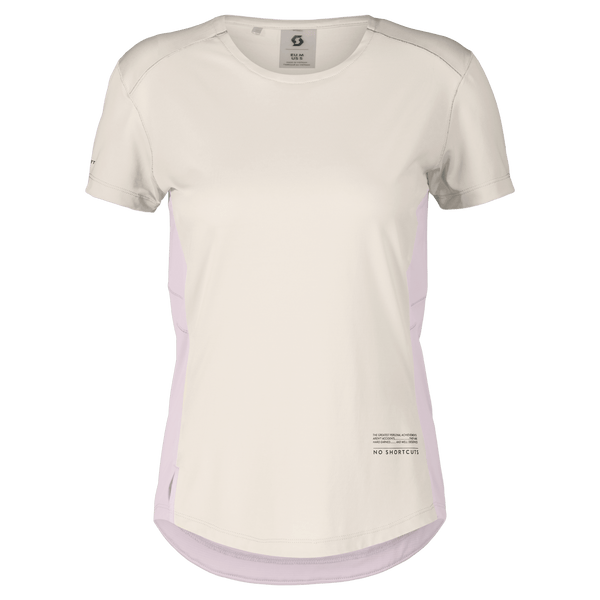 SCOTT W Endurance Tech Women's Short-Sleeve Shirt – Cotton White - Bliss Pink – Packshot/Hero