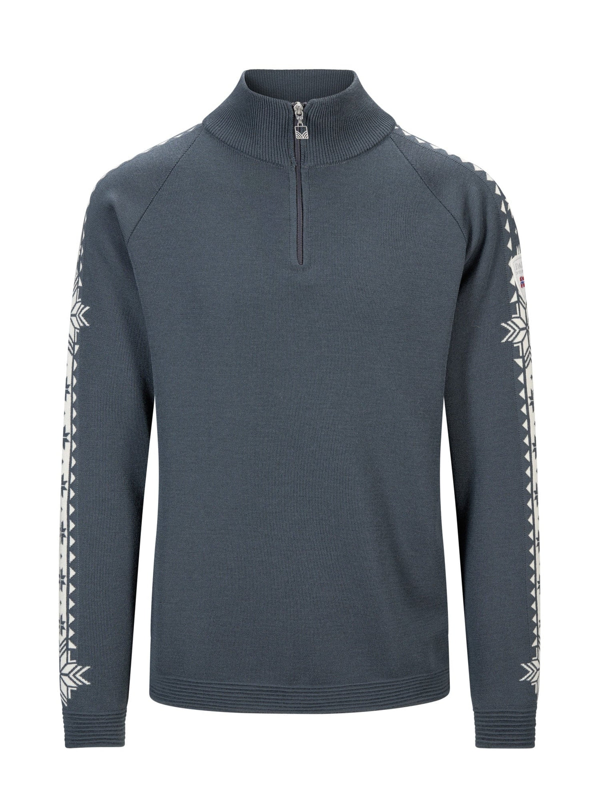 Dale Of Noorwegen GEILO Merino Sweater Heren – Staal – Offwhite – Packshot
