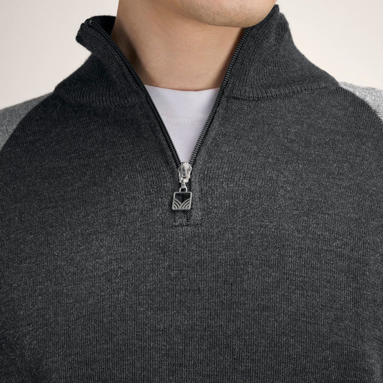 Dale Of Noorwegen GEILO Merino Sweater Heren – Donker Houtskool – Rook – Detail