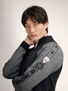 Dale Of Noorwegen GEILO Merino Sweater Heren - Dark Charcoal - Smoke - Mouwdetail