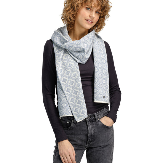 Dale Of Norway CHRISTIANIA SCARF Offwhite Metalgrey One size - PeakStyle