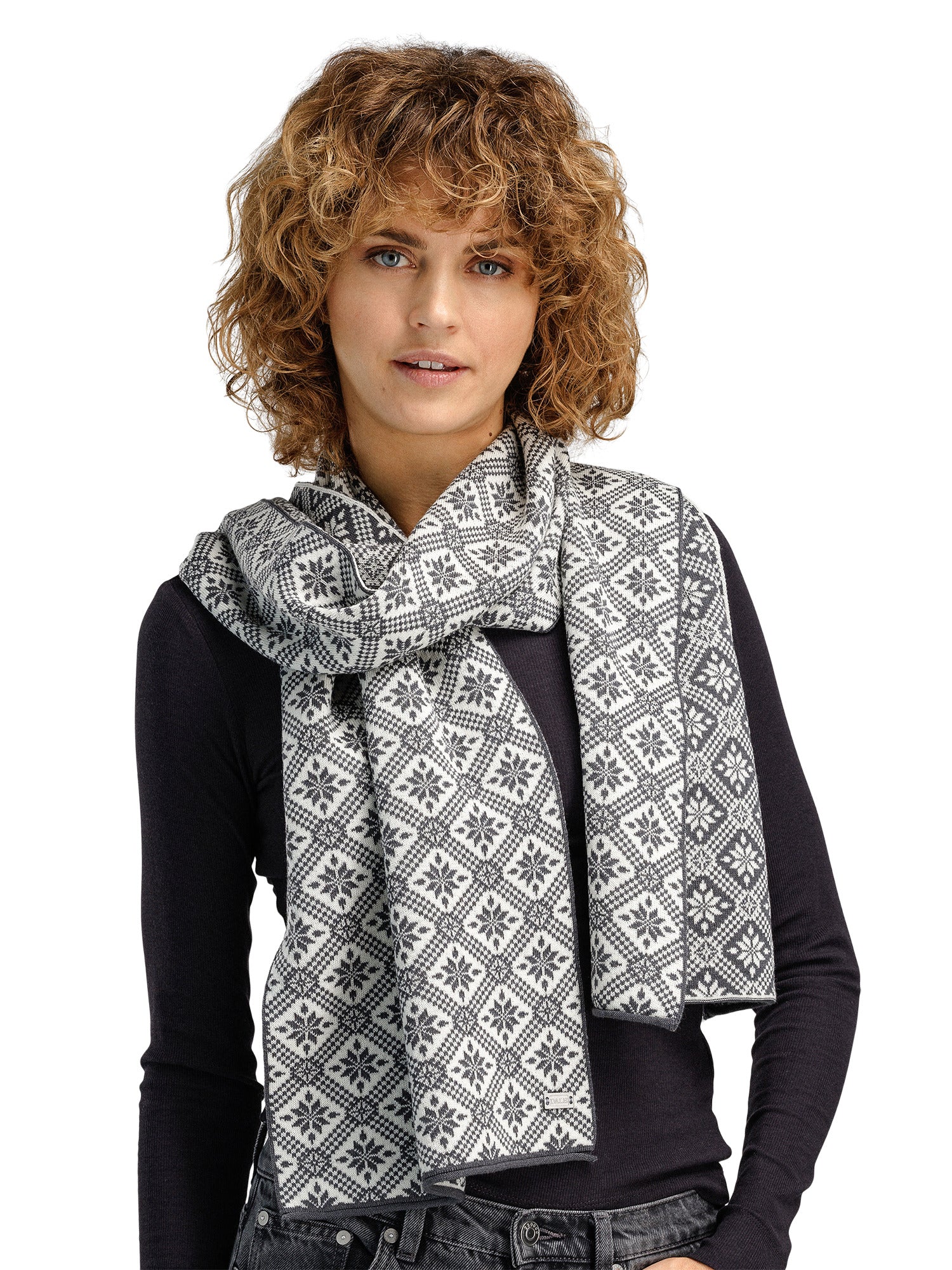 Dale Of Norway CHRISTIANIA SCARF Grey Offwhite One size - PeakStyle