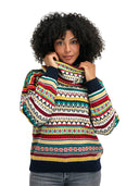 Dale Of Norway UTSIRA TUBULAR SCARF Marine Redrose Offwhite One size - PeakStyle