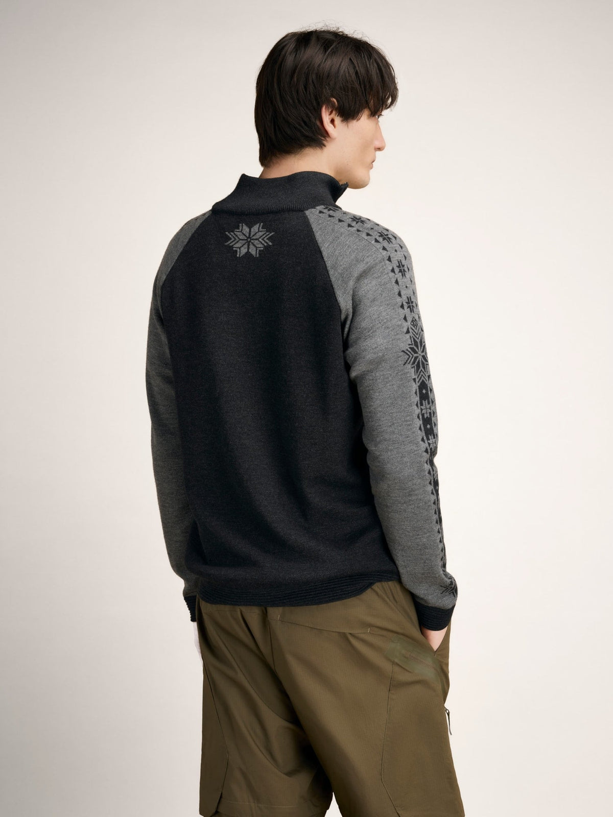 Dale Of Noorwegen GEILO Merino Sweater Heren - Dark Charcoal - Smoke - Achteraanzicht
