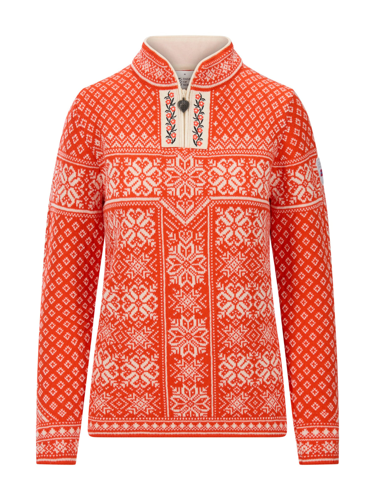 Pull en laine pour femme Dale of Norway PEACE Rouge Rouge - Offwhite Packshot