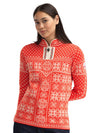 Pull en laine femme Dale of Norway PEACE rouge rouge - blanc cassé vue studio 1