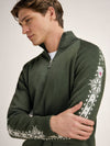 Dale Of Noorwegen GEILO Merino Sweater Heren – Donkergroen - Offwhite – Mouwdetail