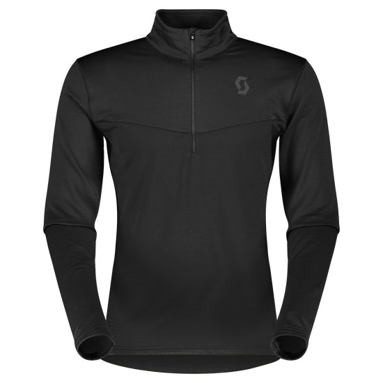 SCOTT Defined Light Midlayer Sweater for Men - Black (Front View) at PeakStyle