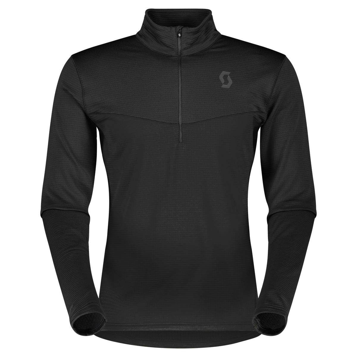 SCOTT Defined Light Midlayer Sweater for Men - Black (Front View) at PeakStyle