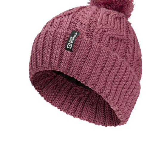 Jack Wolfskin POMPOM BEANIE raisin One Size - PeakStyle
