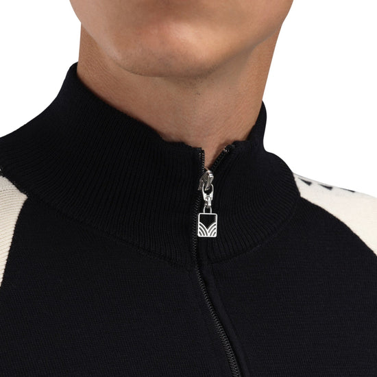 Dale Of Noorwegen GEILO Merino Sweater Heren – Zwart - Offwhite – Detail