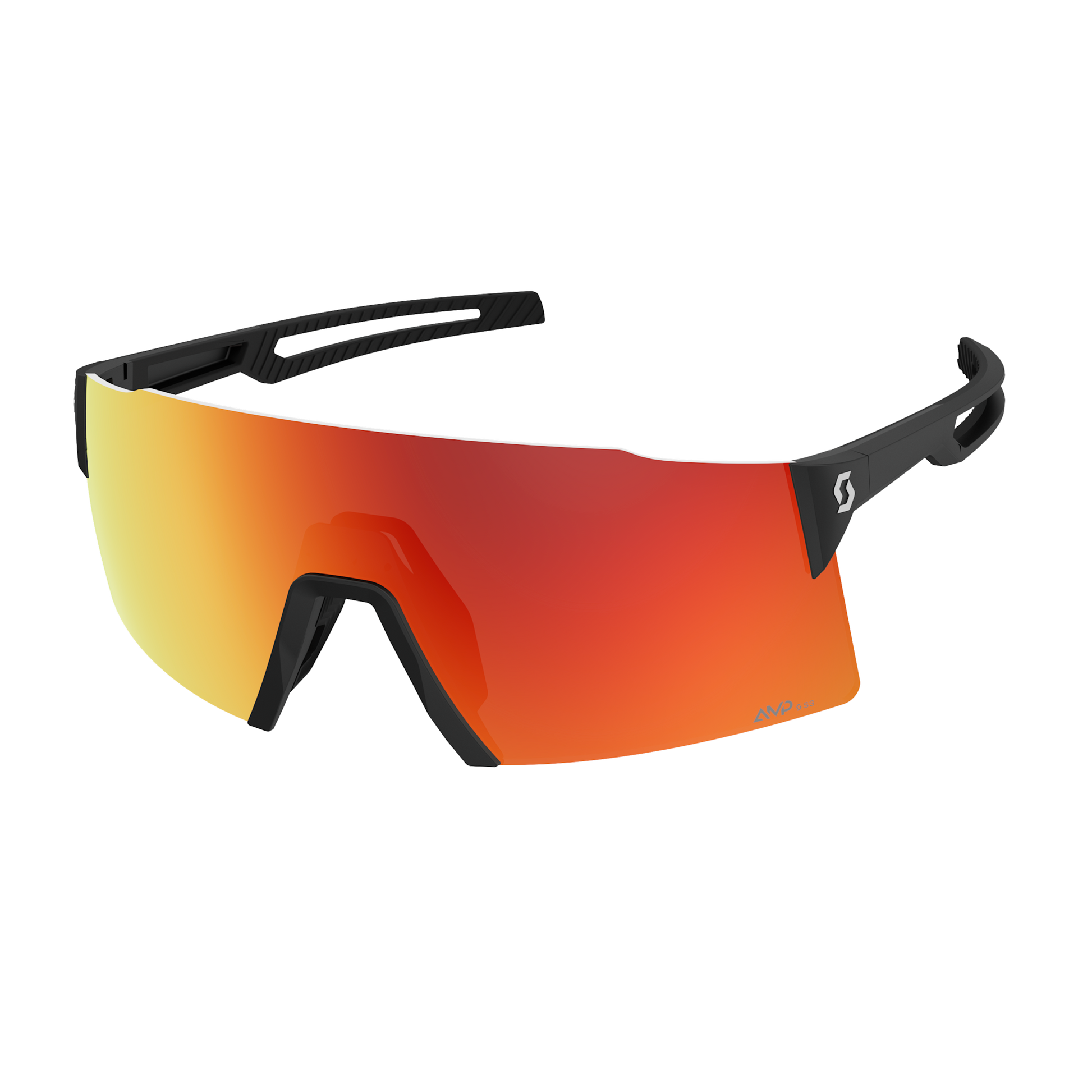 Lunettes de soleil SCOTT Stride Compact – Noir / AMP Rouge Chrome S3