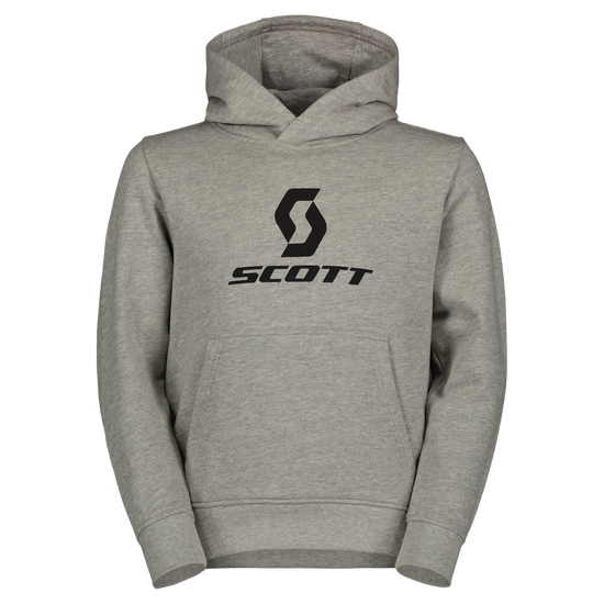 Sweat à capuche SCOTT Icon pour enfants – Gris chiné – Vue de face