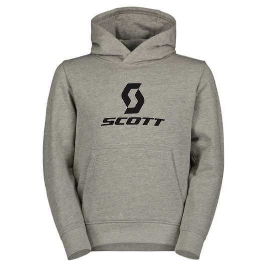 SCOTT Icon-hoodie voor kinderen – grijs gemêleerd – vooraanzicht