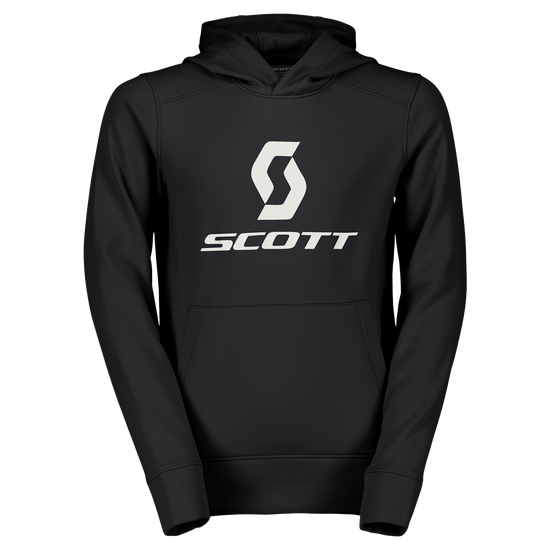 Sweat à capuche SCOTT Icon pour enfants – Noir – Vue de face