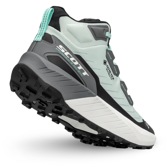 SCOTT Kinabalu 3 Mid GORE-TEX Trailrunning-Schuh Damen – Dry Green - Slate Grey Seitenansicht