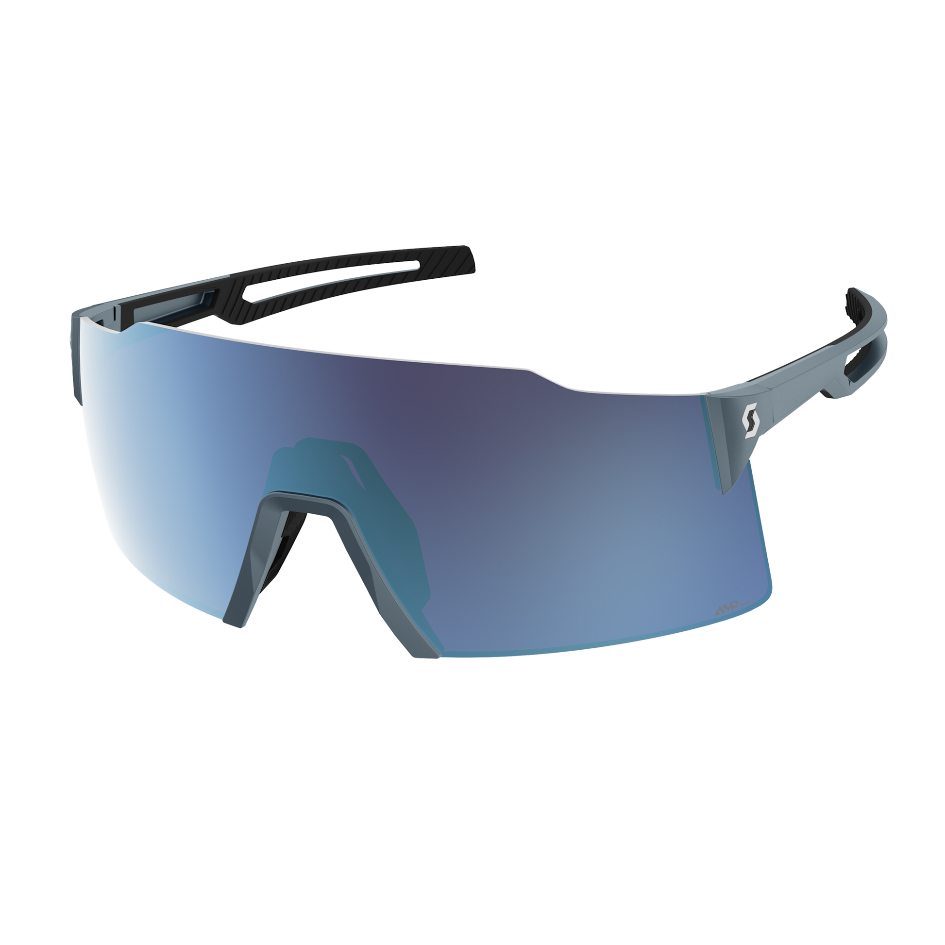 Lunettes de soleil SCOTT Stride – Bleu métallisé / AMP Beryl Blue Chrome S3