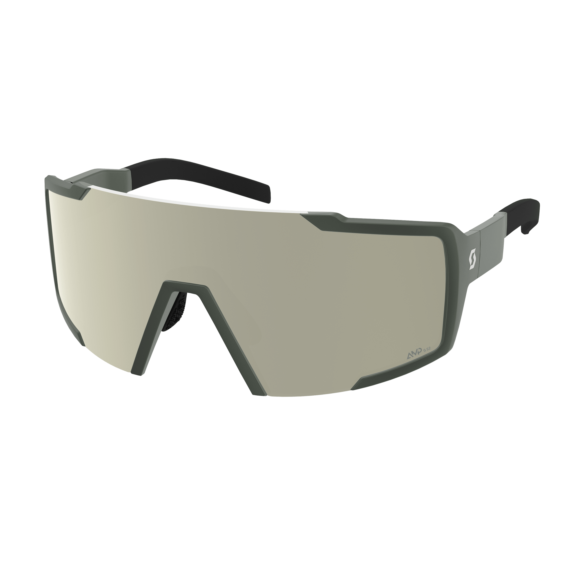SCOTT Sunglasses Shield in Kaki Green / AMP white chrome S2 – Produktansicht