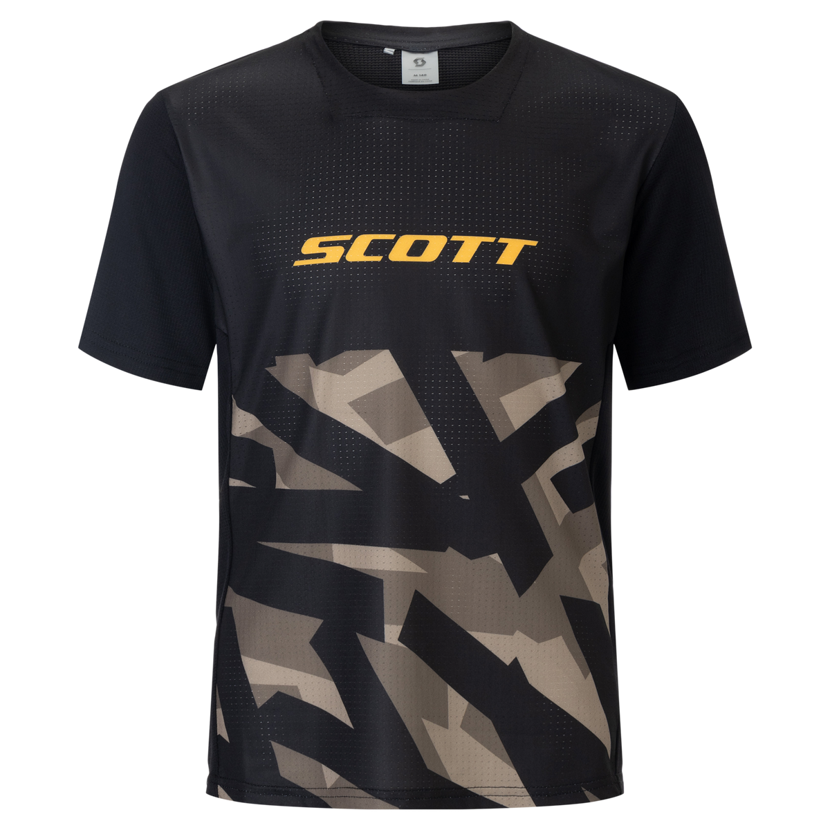 SCOTT Tee Vertic Delta Short Sleeve Kinder – Black – Vorderansicht