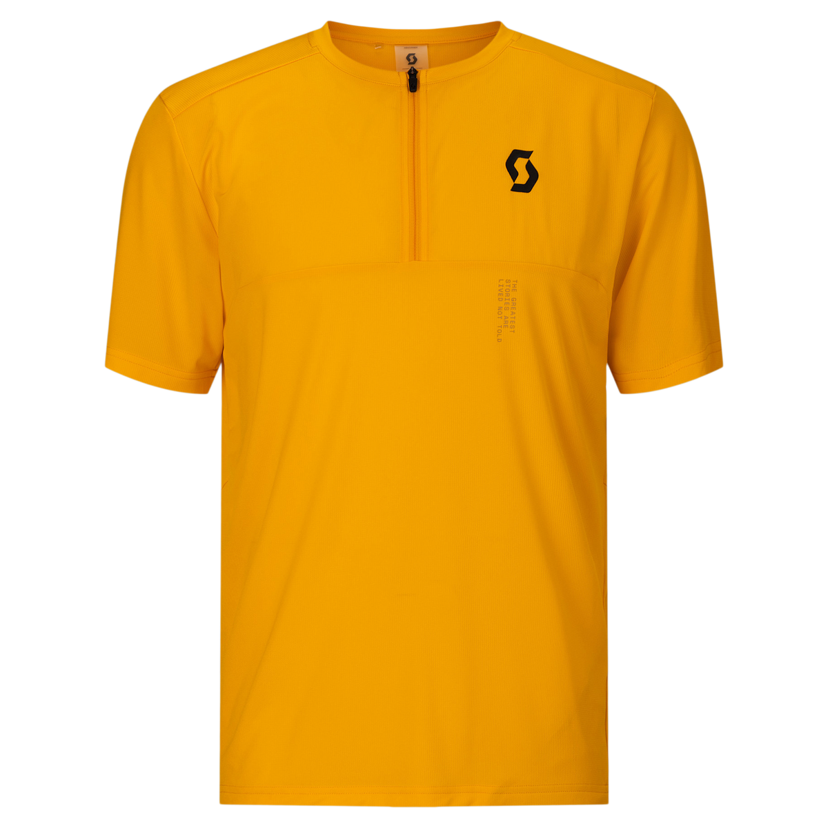 SCOTT Tee Vertic Zip Short Sleeve Herren – Gleam Orange – Vorderansicht