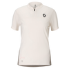 SCOTT Tee Vertic Zip Short Sleeve Damen – Cotton White - Toast Beige – Vorderansicht