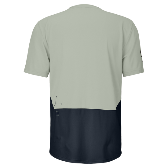 SCOTT Tee Vertic Zip Short Sleeve Herren – Spray Grey - Dark Blue – Rückansicht