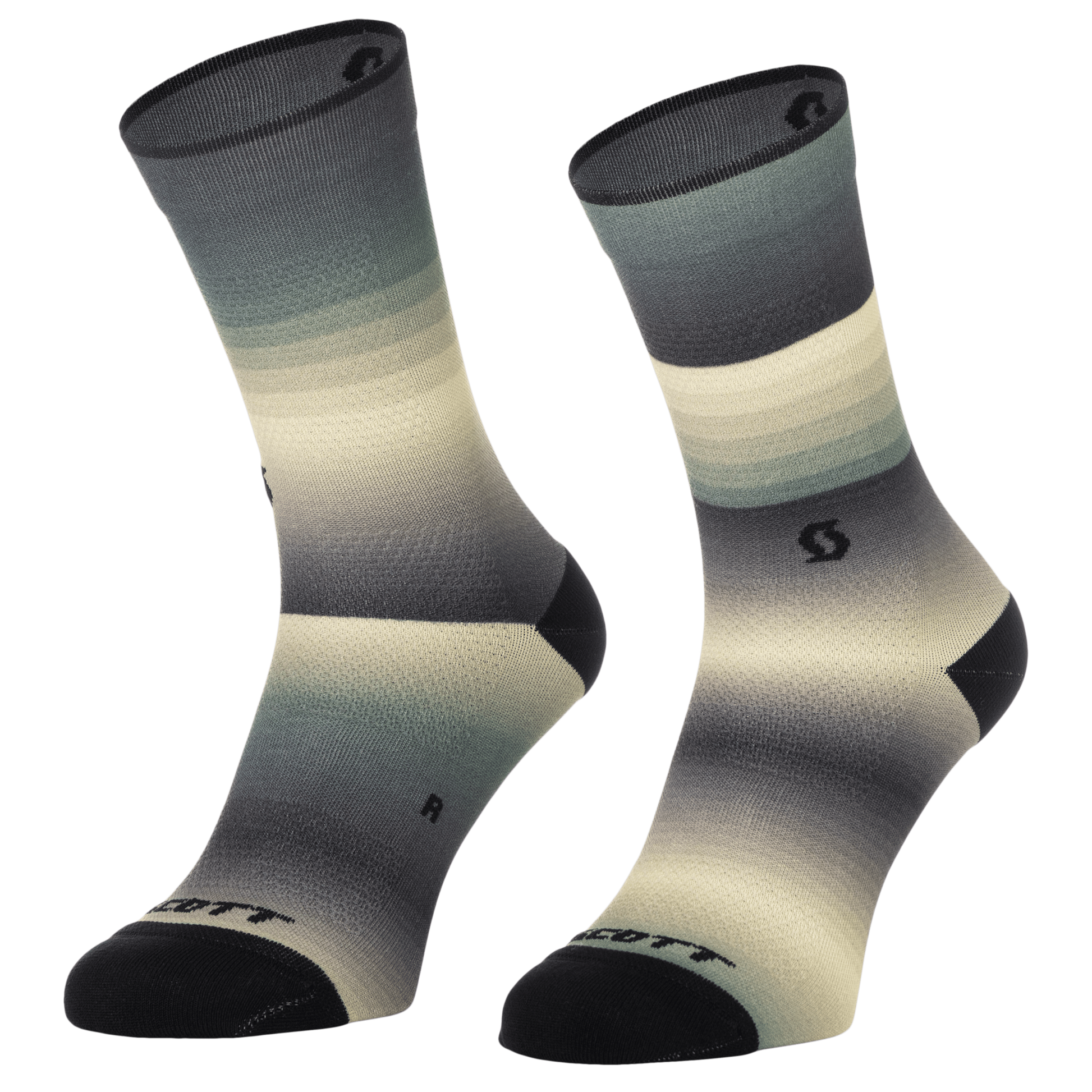 SCOTT Gradient Stripes Crew-Socken – Tranquil Green - Acid Yellow – Ansicht 1