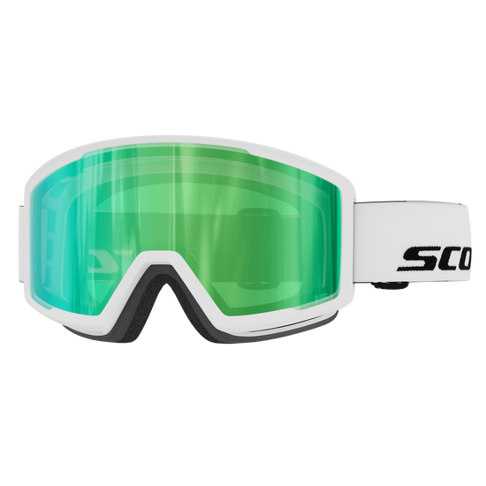 SCOTT Trace Pro Compact Skibrille – White - Green Chrome S2 – Ansicht 1