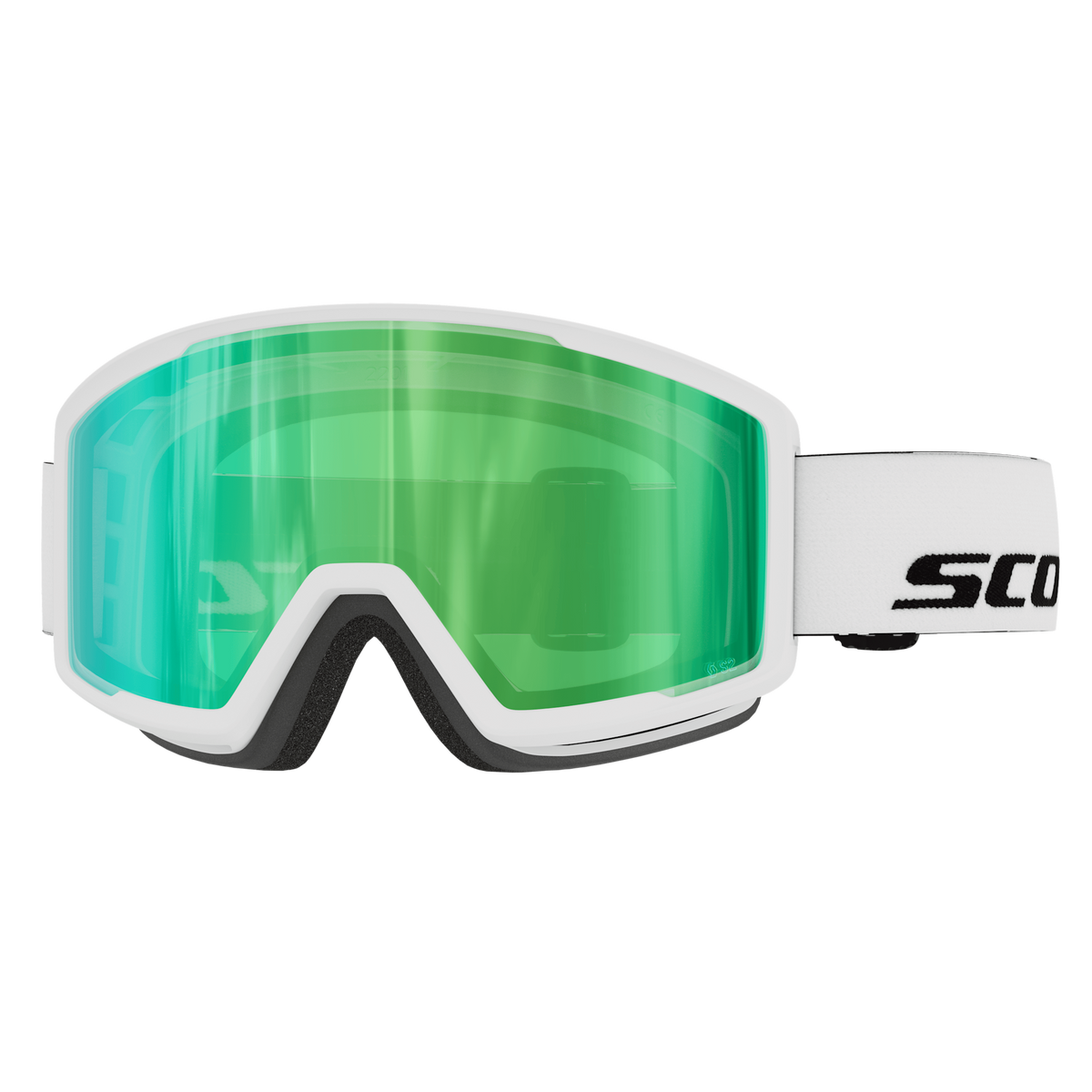 SCOTT Trace Pro Compact Skibrille – White - Green Chrome S2 – Ansicht 1