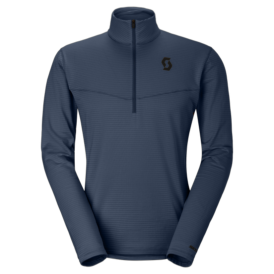 SCOTT Defined Light Men's Midlayer Sweater - Dusk Blue (Front View) at PeakStyle