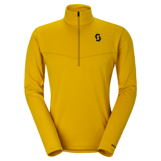 SCOTT Defined Light Midlayer Sweater for Men - Sundial Yellow (Front View) at PeakStyle