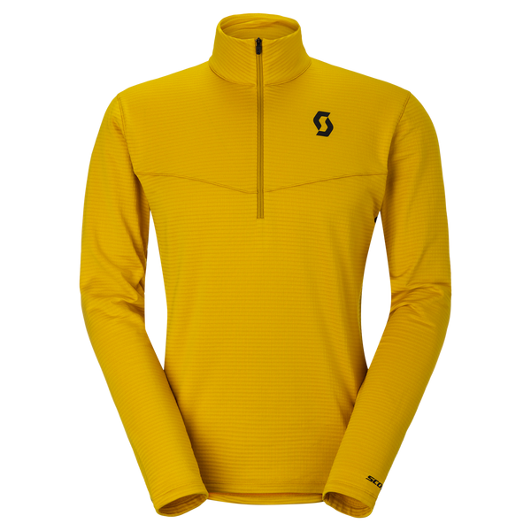 SCOTT Defined Light Midlayer Sweater for Men - Sundial Yellow (Front View) at PeakStyle
