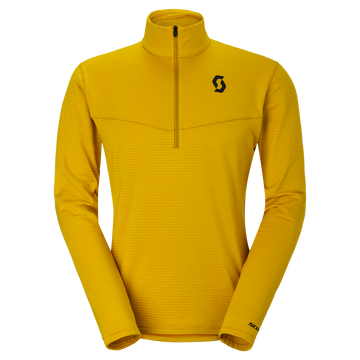 SCOTT Defined Light Midlayer Sweater for Men - Sundial Yellow (Front View) at PeakStyle