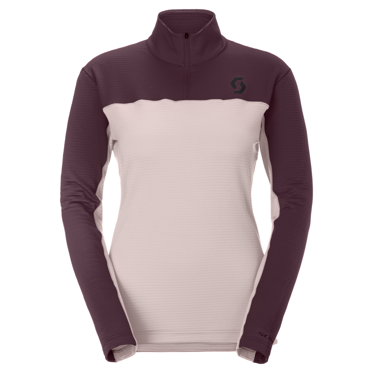 Jersey de capa intermedia SCOTT Defined Light para mujer – Wax Pink - Cocoa Red – Vista frontal