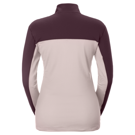 Jersey de capa intermedia SCOTT Defined Light para mujer – Wax Pink - Cocoa Red – Vista trasera