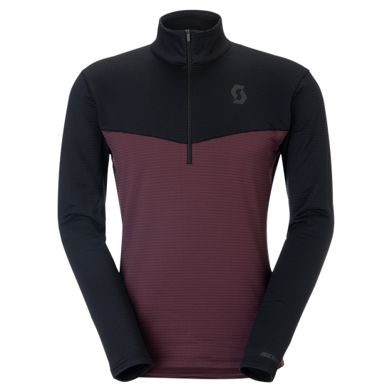 SCOTT Defined Light Midlayer Sweater for Men - Cocoa Red - Black (Front) at PeakStyle