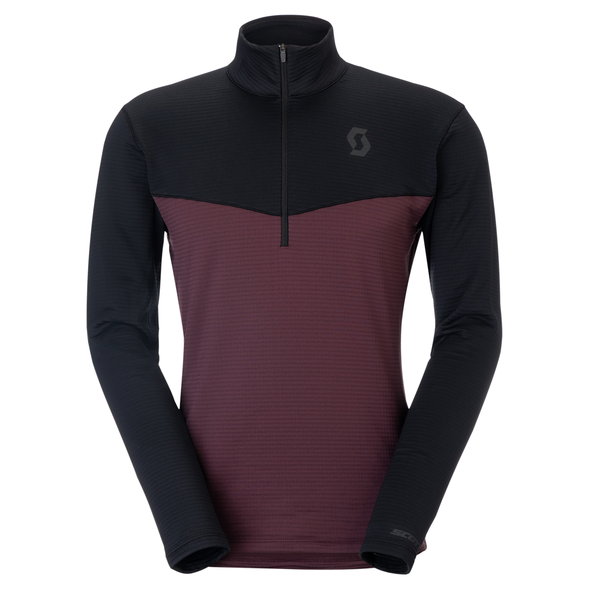 SCOTT Defined Light Midlayer Sweater for Men - Cocoa Red - Black (Front) at PeakStyle