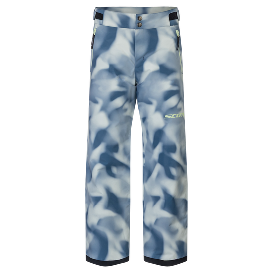 SCOTT Ultimate Dryo Kids' Winter Sports Pants – Dusk Blue Print (Front View)