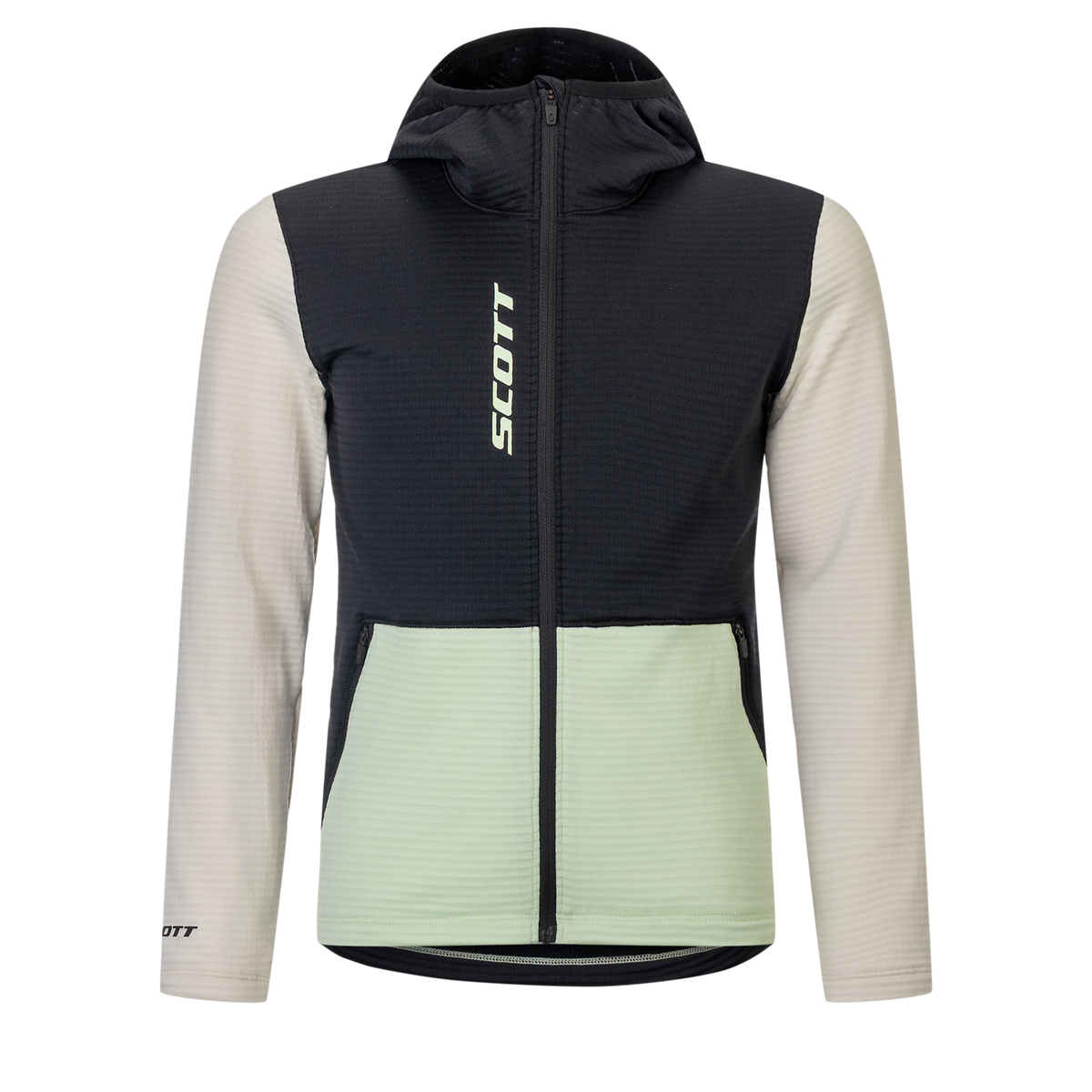 SCOTT Defined Light Hoodie Kinder – Black - Latte Beige Vorderansicht