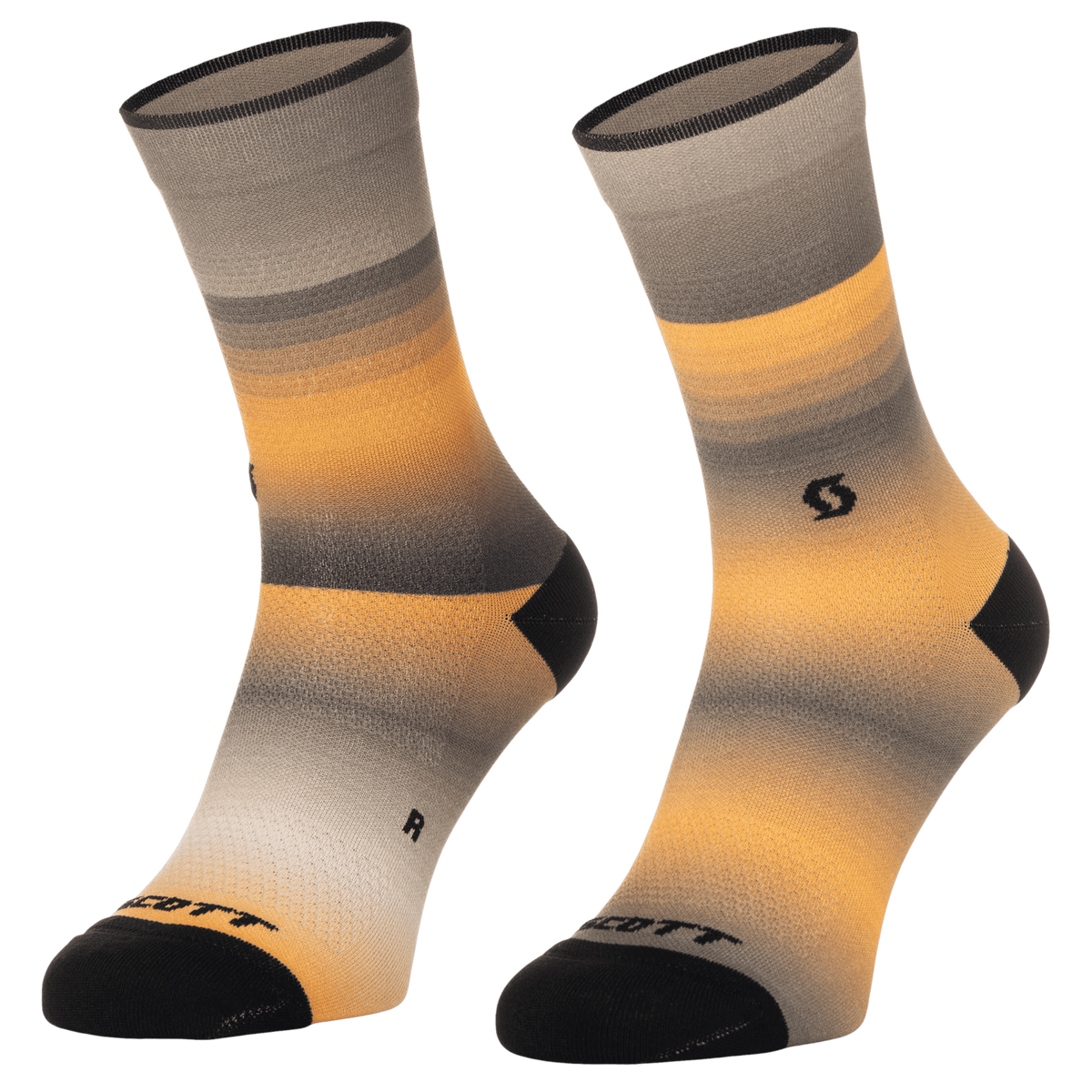 SCOTT Gradient Stripes Crew-Socken – Toast Beige - Gleam Orange – Ansicht 1