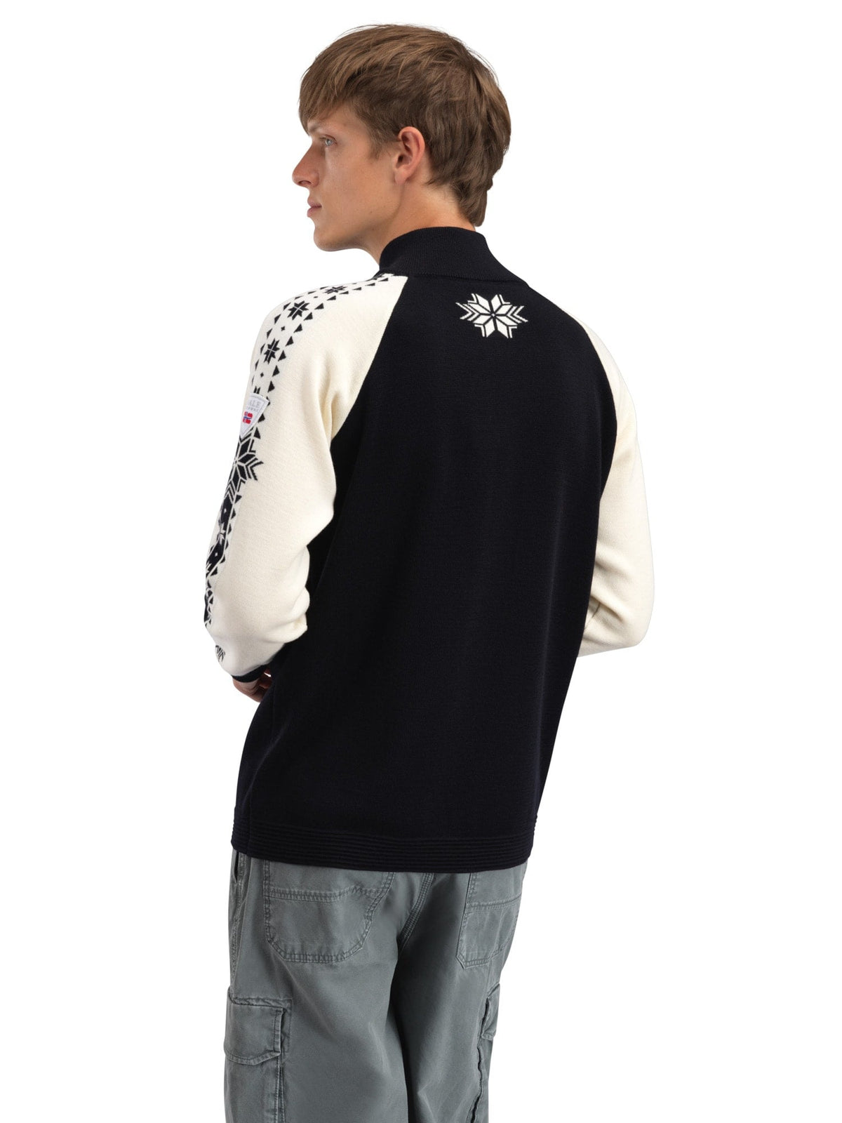 Dale Of Noorwegen GEILO Merino Sweater Heren – Zwart - Offwhite – Achteraanzicht