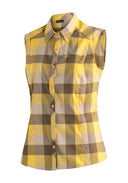 Maier Sports W SANA SLEEVELESS yellow check 34 - PeakStyle