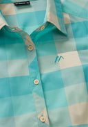 Maier Sports W SANA SLEEVELESS turquoise check 34 - PeakStyle
